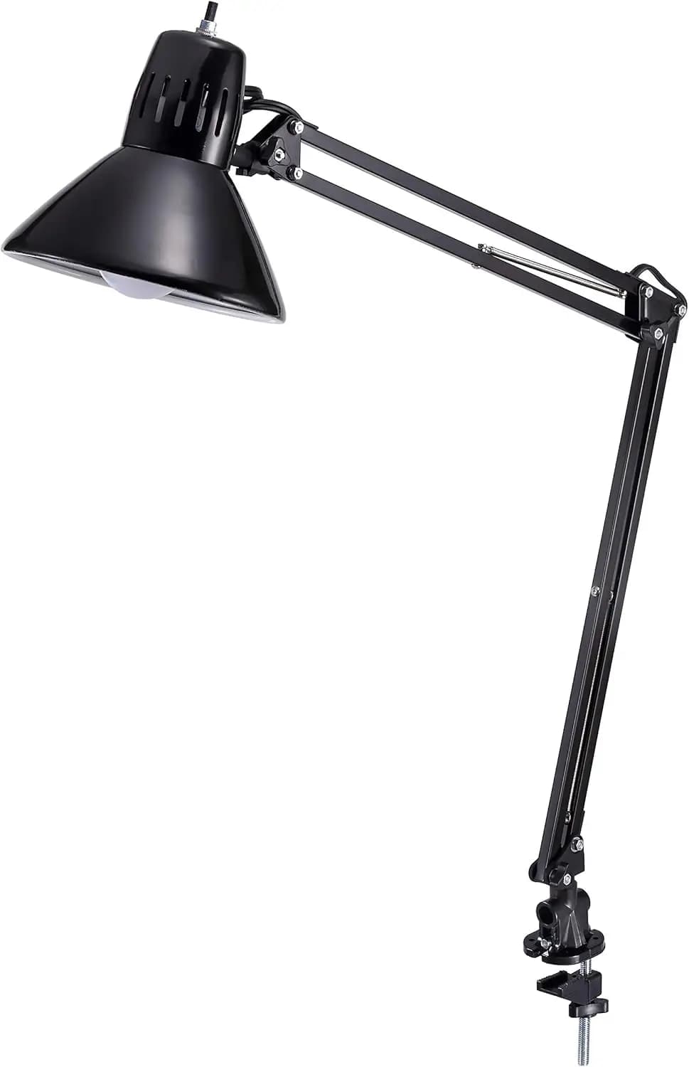 Lampada da scrivania a braccio orientabile a LED da 36 pollici con morsetto, luce regolabile e senza sfarfallio, nera
