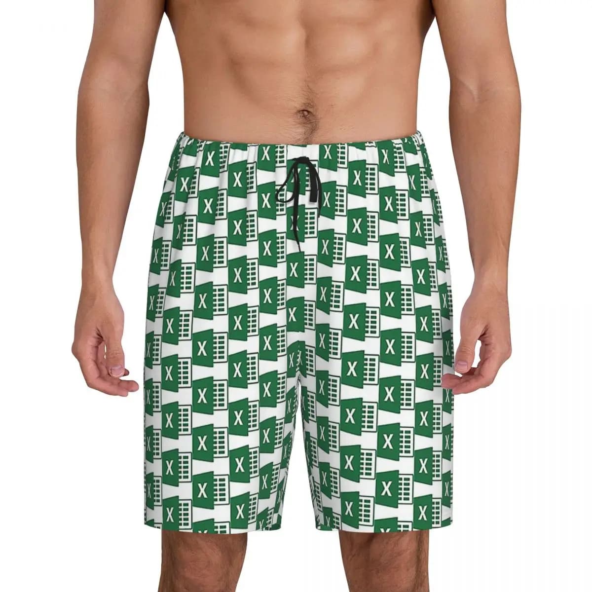 Pantaloncini da Pigiama Personalizzati in Excel per Uomo, Abbigliamento da Notte, Pantaloncini Comodi per Dormire