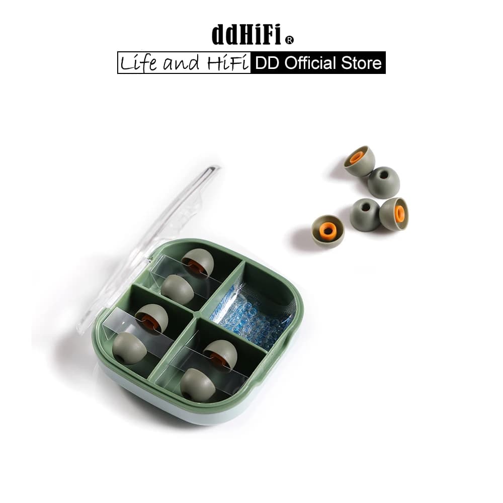 DD ddHiFi ST35 D-Tips ear tips IEM, spare Silicone ear tips with storage box, 3 pairs of S / M / L or mixed size
