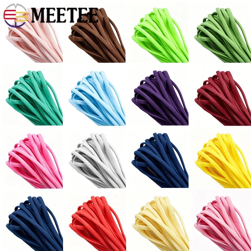 Corda Elastica Rotonda da 20/30M, 3mm 5mm, per Maschere, Cappelli, Felpe, Cinture, Lavori Artigianali, Accessori per Cucito Fai-da-Te
