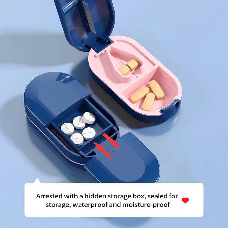 Tablet for portable medicines Practice cutter for tablets Fourth and a half with storage box - Organizer for easy access medicines