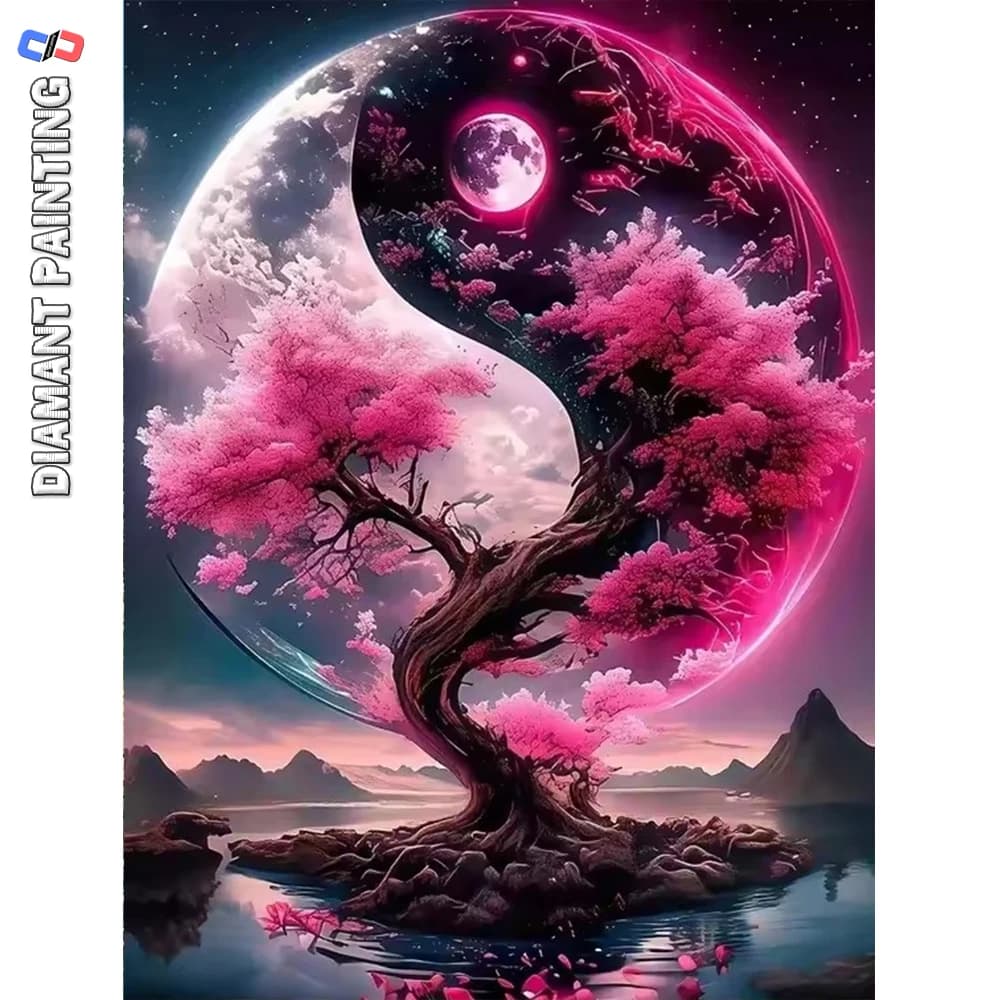 Nabi Diamond Mosaic Tree Landscape New Arrival DIY Painting Moon Acrylic Craft Supplies Embroidery Tai Chi Handmade Hobby