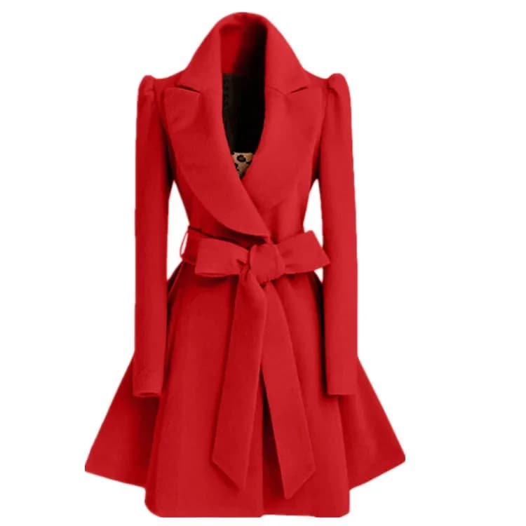 Cappotto da donna in tweed autunno inverno manica lunga colletto couverture tinta unita allacciatura moda casual caldo confortevole standard regolare