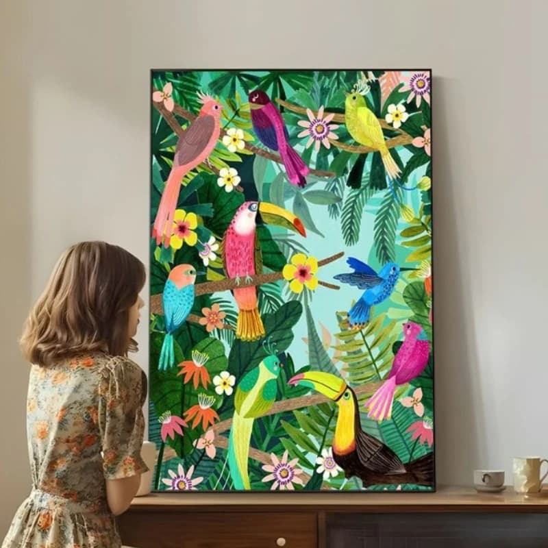 Square Abstract by Wall, Artistic Decoration Calligraphic for Living Room, Elegant and aesthetic paintings with Frame