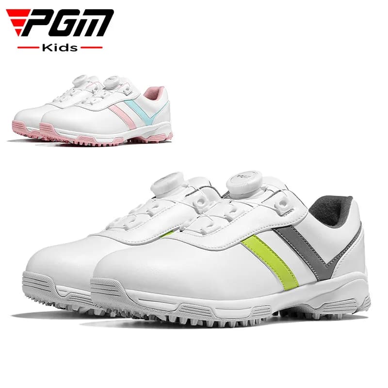 Scarpe da golf per bambini PGM per ragazzi e ragazze con lacci con chiusura a pomello, sneakers sportive antiscivolo impermeabili XZ342