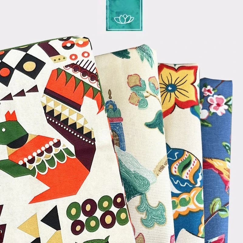 Cotton Linen Canvas Printed Fabric By The Meter for Bed Sheets Sofa Covers Curtains Tablecloth Bags Sewing Wear-resistant Cloth