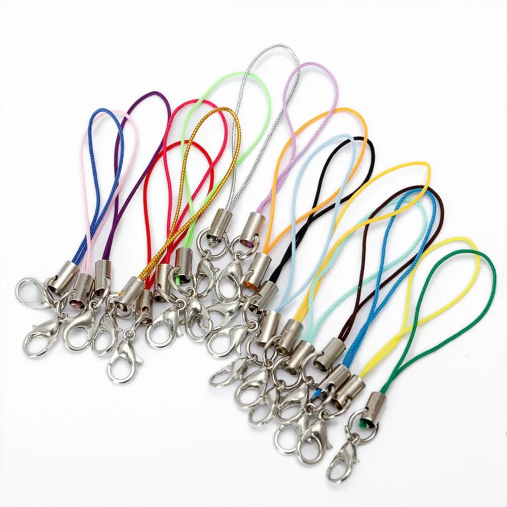 US Warehouse Fast Shipping 50Pcs Mixed Color Lobster Clasp Wrist Lanyard Straps DIY Keychain Phone Flash Drive Charms Jewelry Making Accessories Holiday Gift Dropshipping Available
