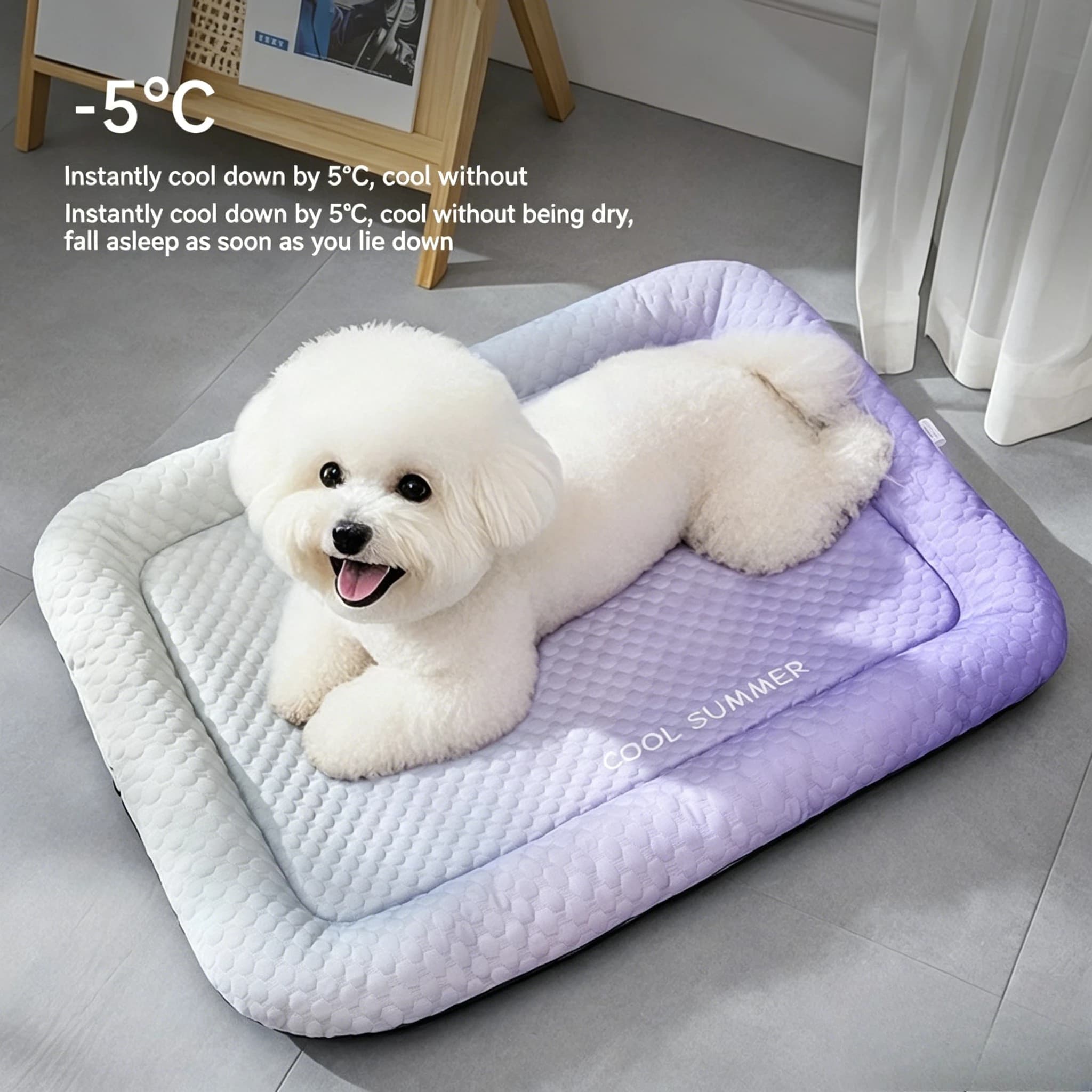 Tappetino Refrigerante per Cani, Letto Estivo in Seta Ghiacciata, Cuscinetto Rinfrescante Traspirante, Speciale Nido Estivo Rinfrescante per Cani di Piccola Taglia per il Riposo Interno