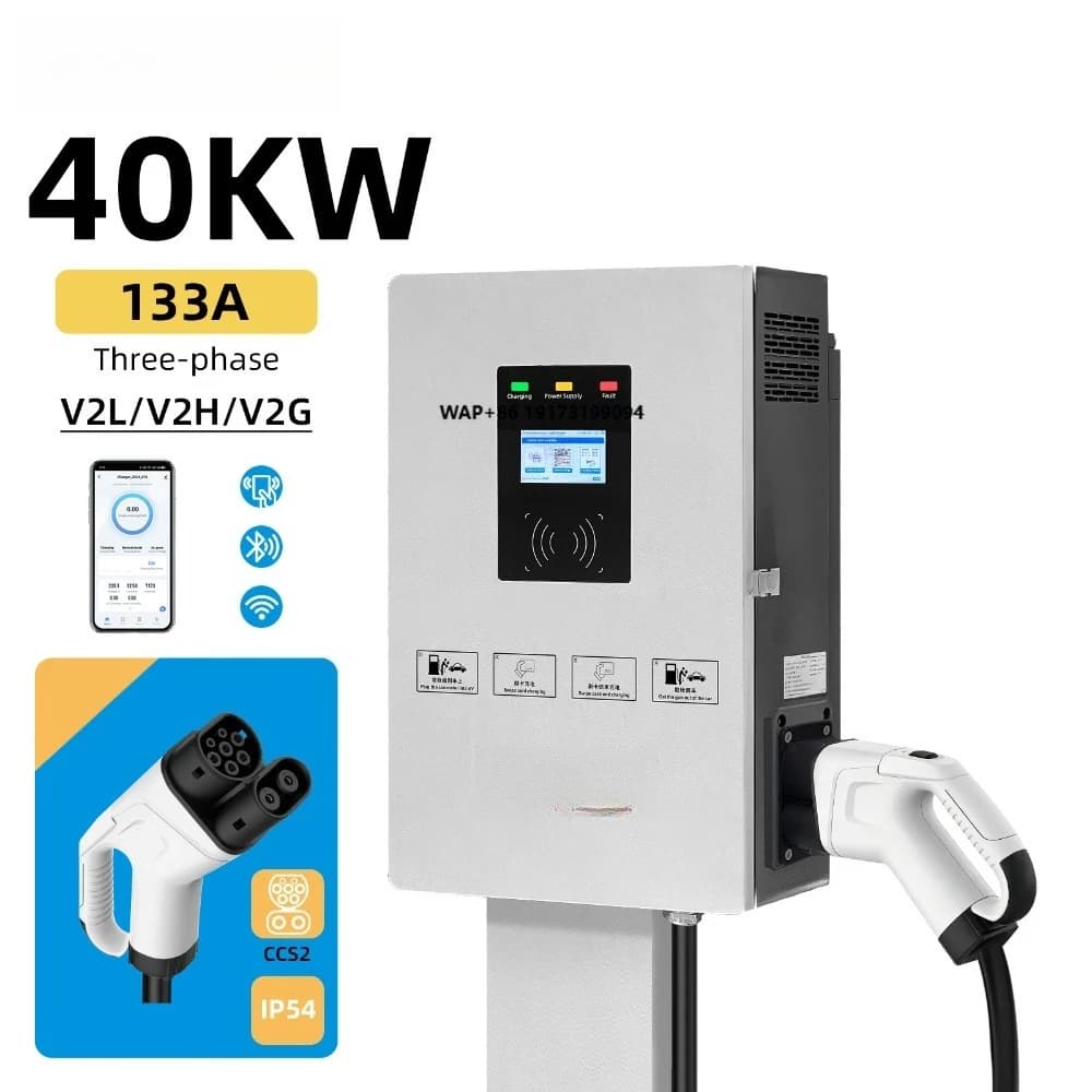 Stazione di Ricarica a Parete V2G 20/30/40KW DC per Veicoli Elettrici, Compatibile con CCS1 CCS2 GBT OCPP 16 J1772, Stazione di Ricarica Rapida ad Alta Potenza