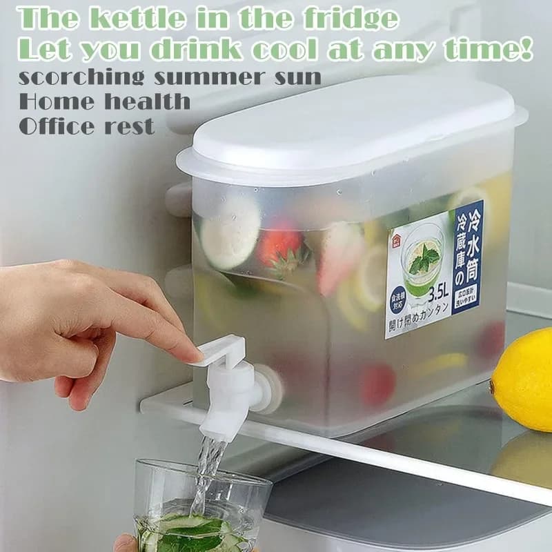 Refrigerator water dispenser with faucet cover drinking water kettle lid for cold bottle juice milk storage for domestic drinks