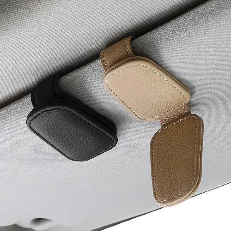 Il supporto per occhiali da sole è adatto per parasole per auto Clip magnetica per occhiali da sole in pelle e clip per biglietti Accessori per parasole per auto