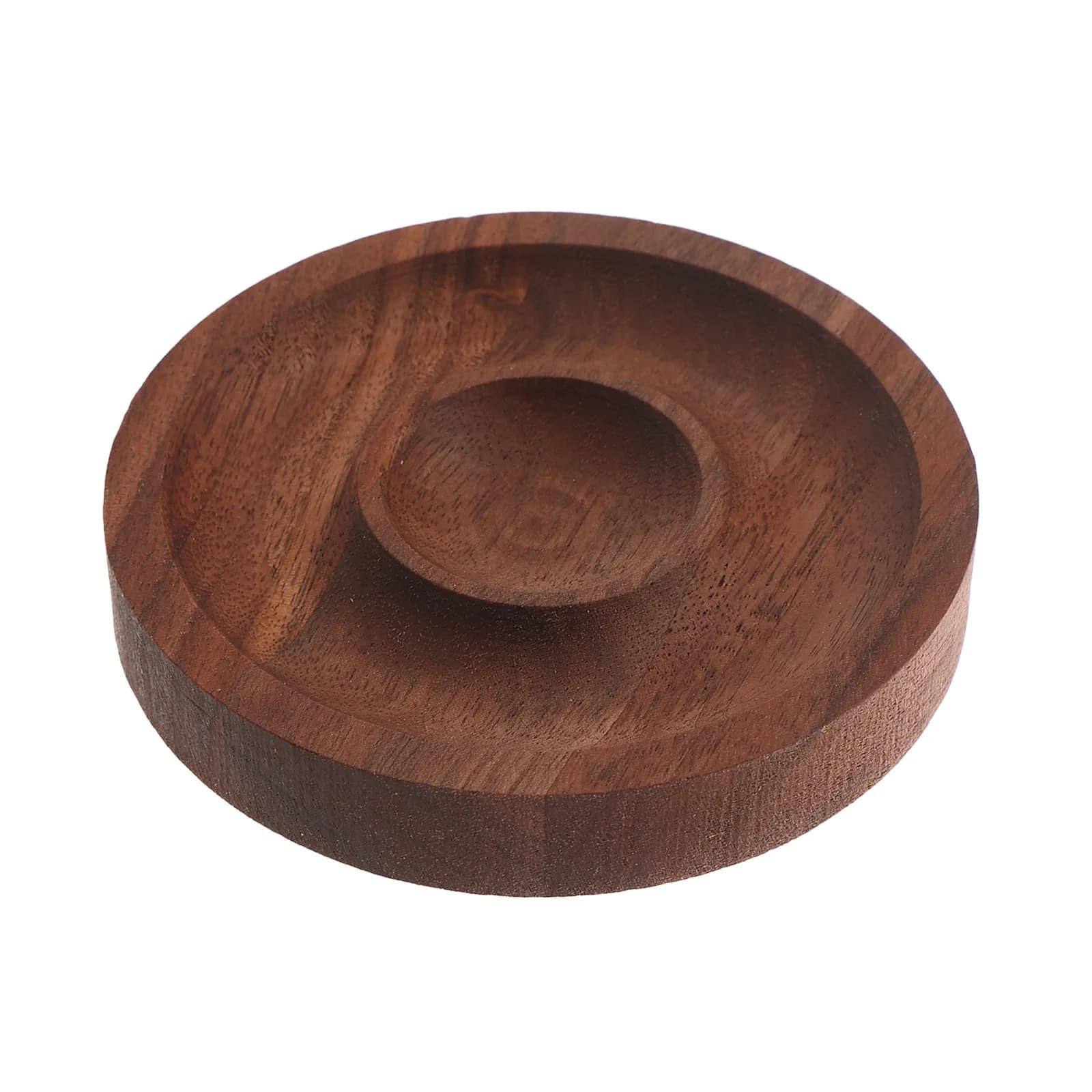 Vassoio Rotondo Porta Gioielli in Legno Massello di Noce, Espositore da 3,73 Pollici per Bracciali, Porta Collane, Orecchini e Anelli