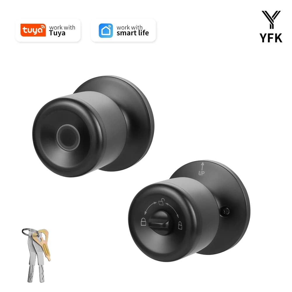 Serratura Intelligente YFK Tuya con Sblocco Tramite Impronta Digitale, Serratura Elettronica con Batteria Integrata e Impostazioni Dual-Mode per Casa, Appartamento o Ingresso