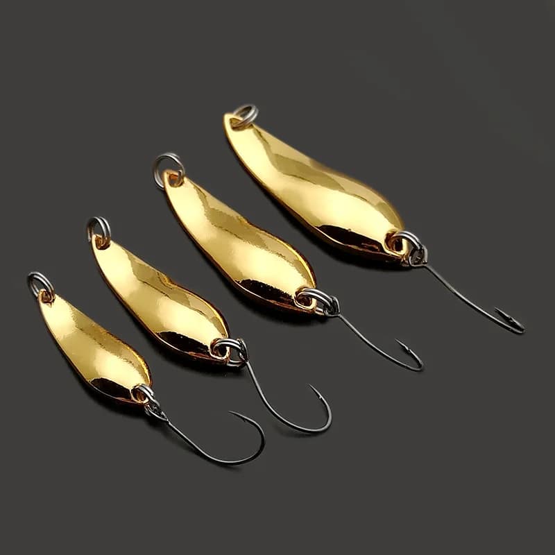 Micro Esca a Cucchiaio in Metallo con Amo Singolo 1.5g 2.5g 3.5g 5g Mini Esca da Lancio per la Pesca di Trota, Spigola e Persico in Acqua Dolce