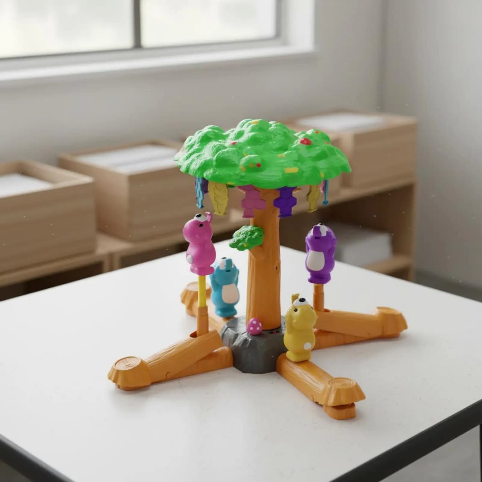 Gioco Educativo Interattivo Orso e Albero del Miele, Giocattolo Girevole Orso per Coordinazione Occhio-Mano e Destrezza, da Tavolo