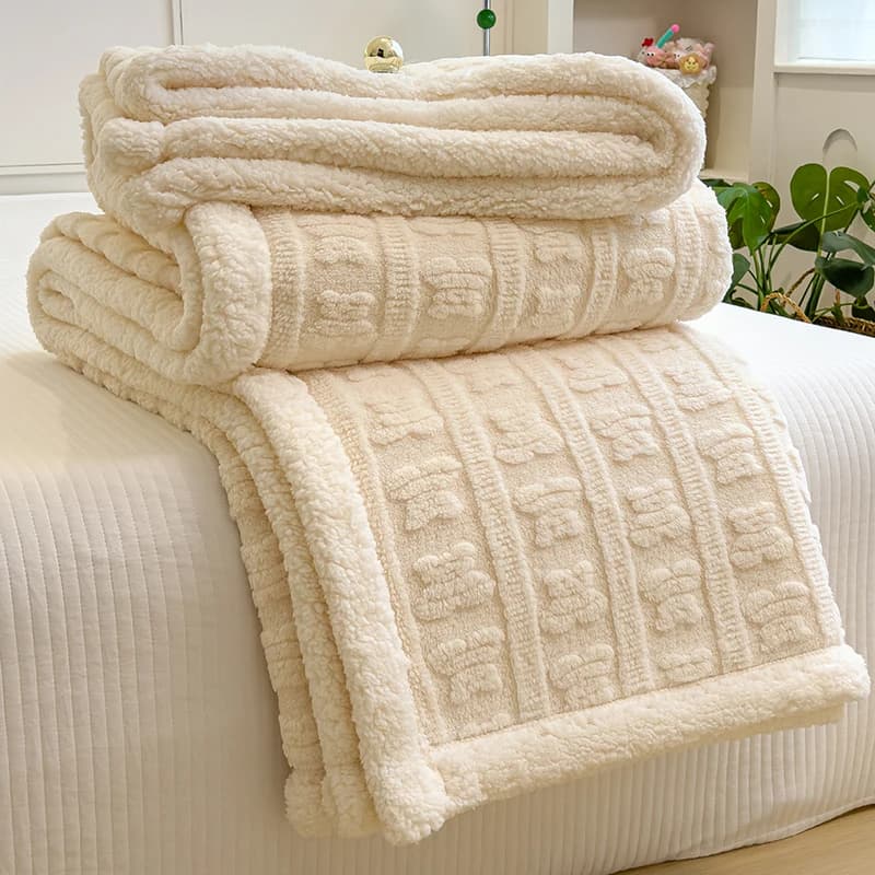 Addensare Sherpa Coperta in pile Autunno Inverno Coperte da letto calde Doppio strato Accogliente morbida e soffice Coperte per divano Copriletto traspirante