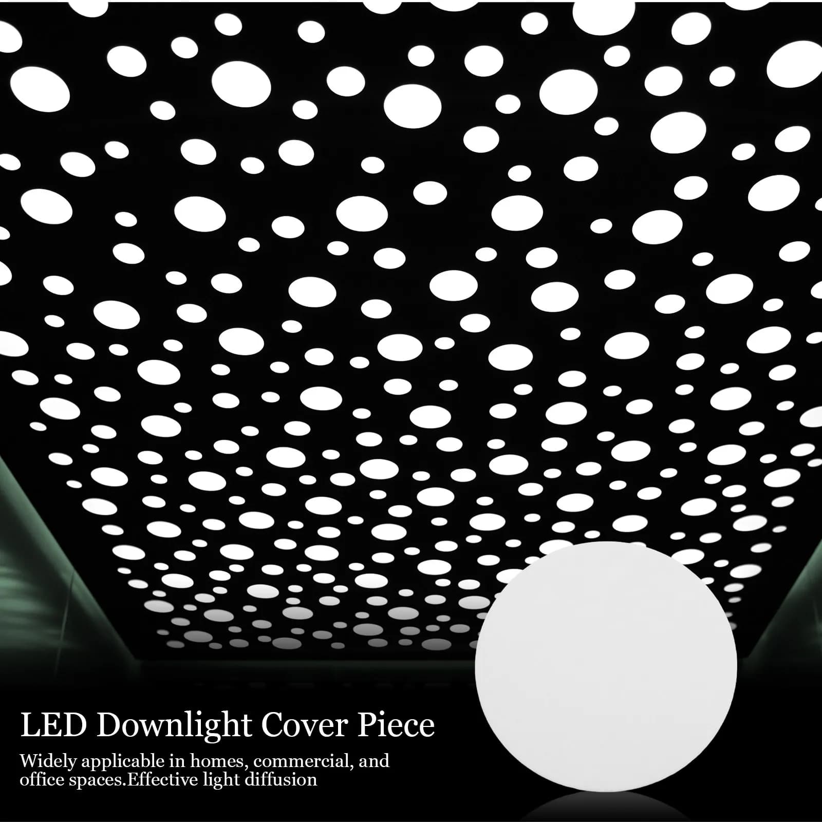 6Pcs Acrylic Lampshade Diffuser Flat LED Downlight Cover Anti-Glare Ceiling Light Shade Diffuser Lamp Accessories for Office