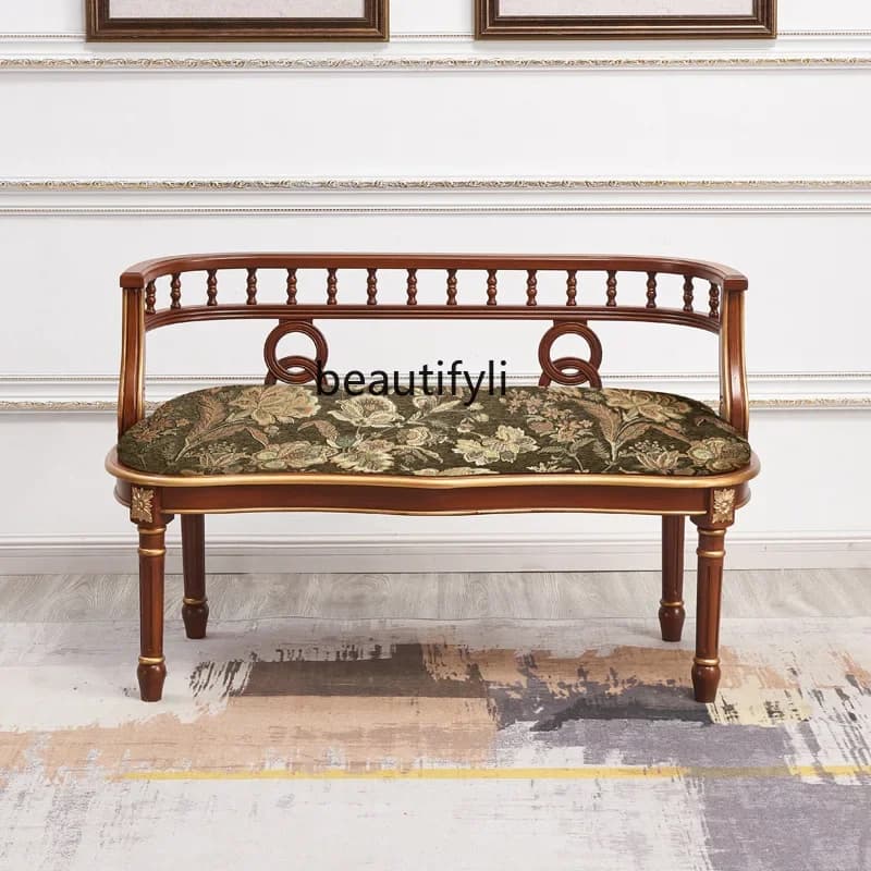 X Solid wood sofa Small apartment armchair Living room balcony Double chair with seat cushion