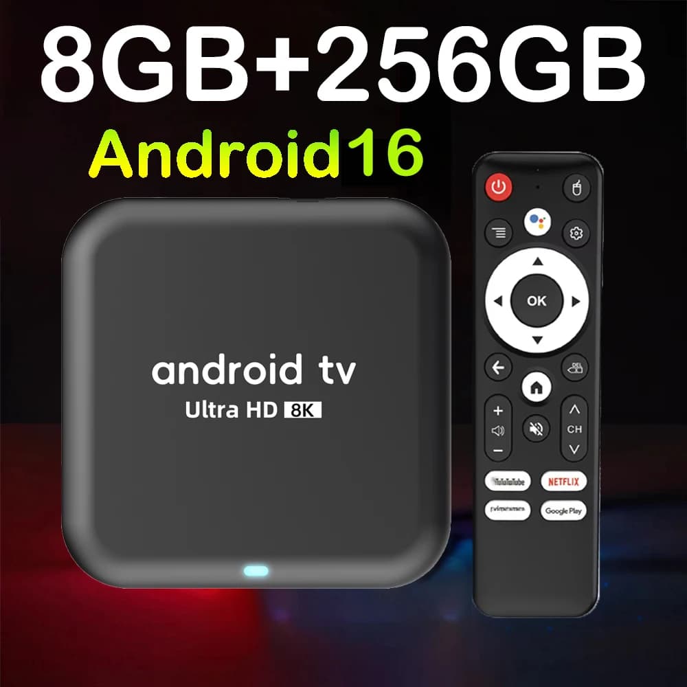 Smart TV Box 2026 Android 16 Q18 RK3518 Dual Wifi 5G Wifi6 Assistente Google 8K Video BT6.0 Netflix 8GB 128GB 256GB Lettore multimediale