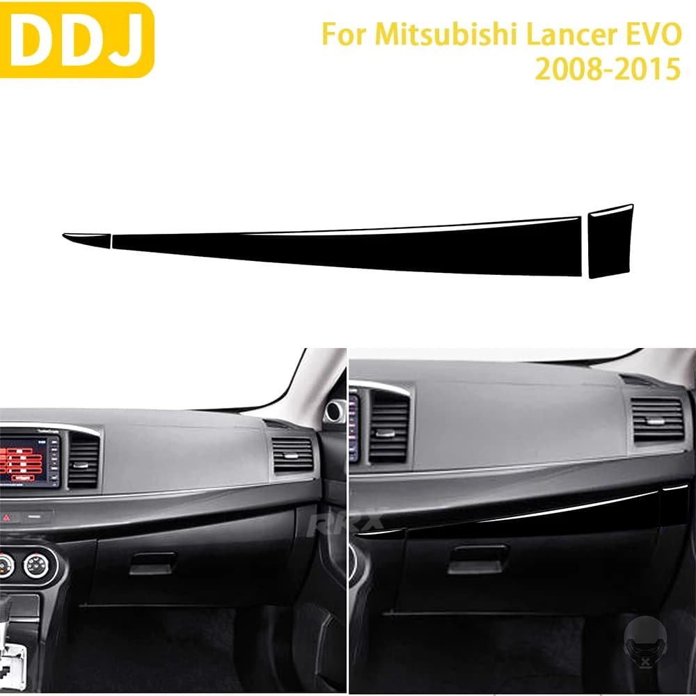 Per Mitsubishi Lancer EVO X MR 2008-2015 Accessori Auto Pianoforte di Plastica Nero Interno Passeggero Scatola di Immagazzinaggio Pannello di Rivestimento adesivo