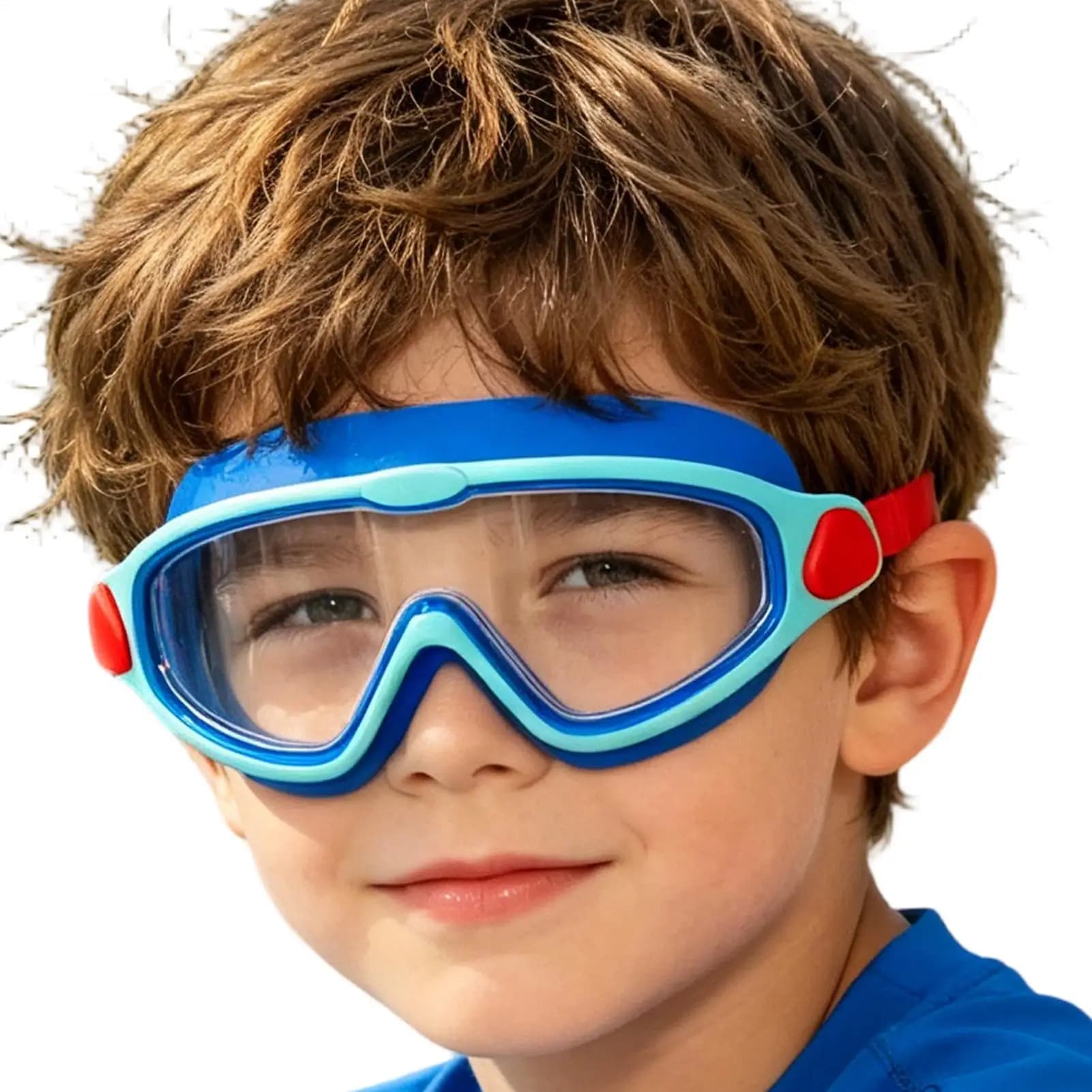 Swim Goggles Kids Anti-Fog Anti-UV 180 Wide View Adjustable Goggles With Elastic Strap For Boys Girls Youth Aged 3-15 Pool Beach