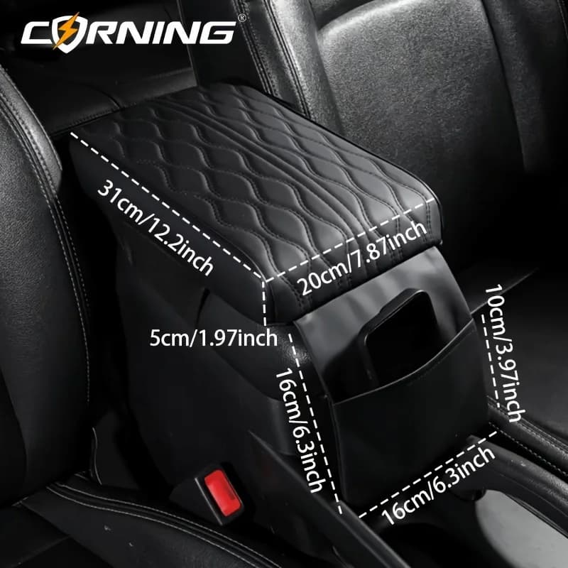 Cuscino di estensione per bracciolo per auto Multifunzionale 5 cm di altezza addensata Cuscino per console centrale Cuscino di supporto per gomito Organizzatore per auto