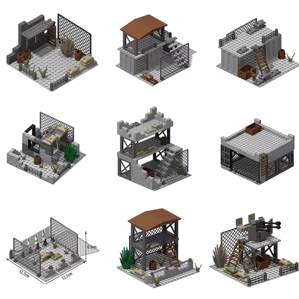 WW2 Esercito Militare Soldati Seconda Guerra Mondiale 2 Base Militare Torre di Vigilanza Sentinela Modello Assemblare Building Blocks Mattoni Per Bambini Giocattoli FAI DA TE