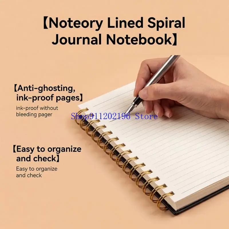 P82A Twin Coil Binding Notebook PU Leather Business Notepads Light Weight Journal For Daily Recording Note Taking Journaling
