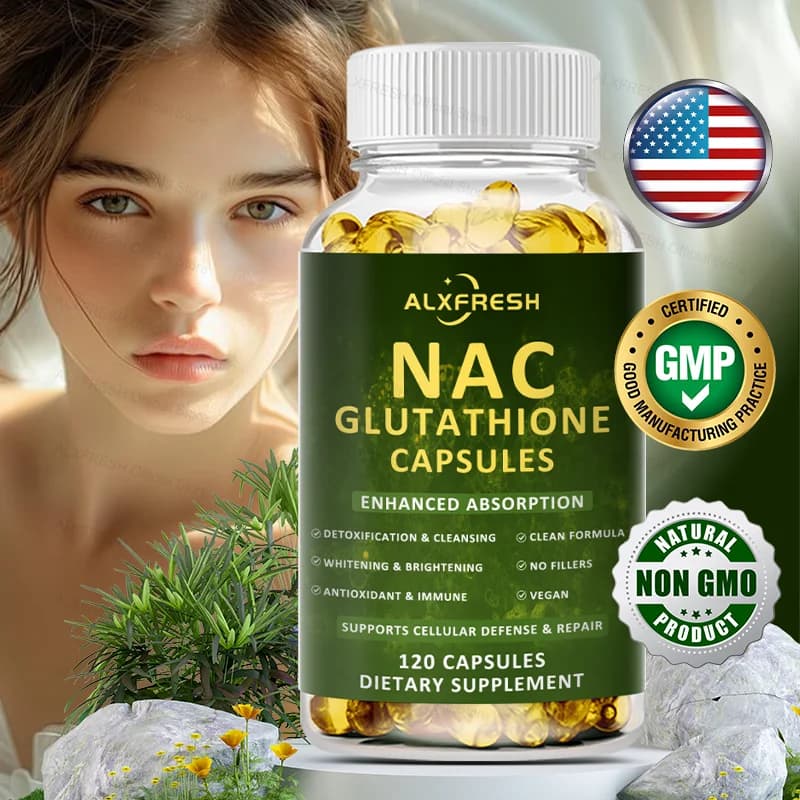 Premium NAC + Glutatione Complex Detox & Antioxidante Boost con vitamina C | Supporto per il fegato, integratore sanitario del sistema immunitario