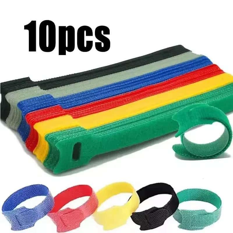 10-50Pcs Multipurpose Fastener Cable Straps Tape Ties Reusable Hook Loop Strips USB Organizer Cord Protector Wire Management Kit