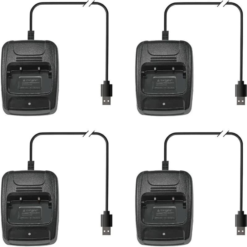 4PCS BF-888S Charger USB Plug Adapter Replacemeny for BF-777S Walkie Talkie for Adult Two Way Radio Charger Dock with Indicator