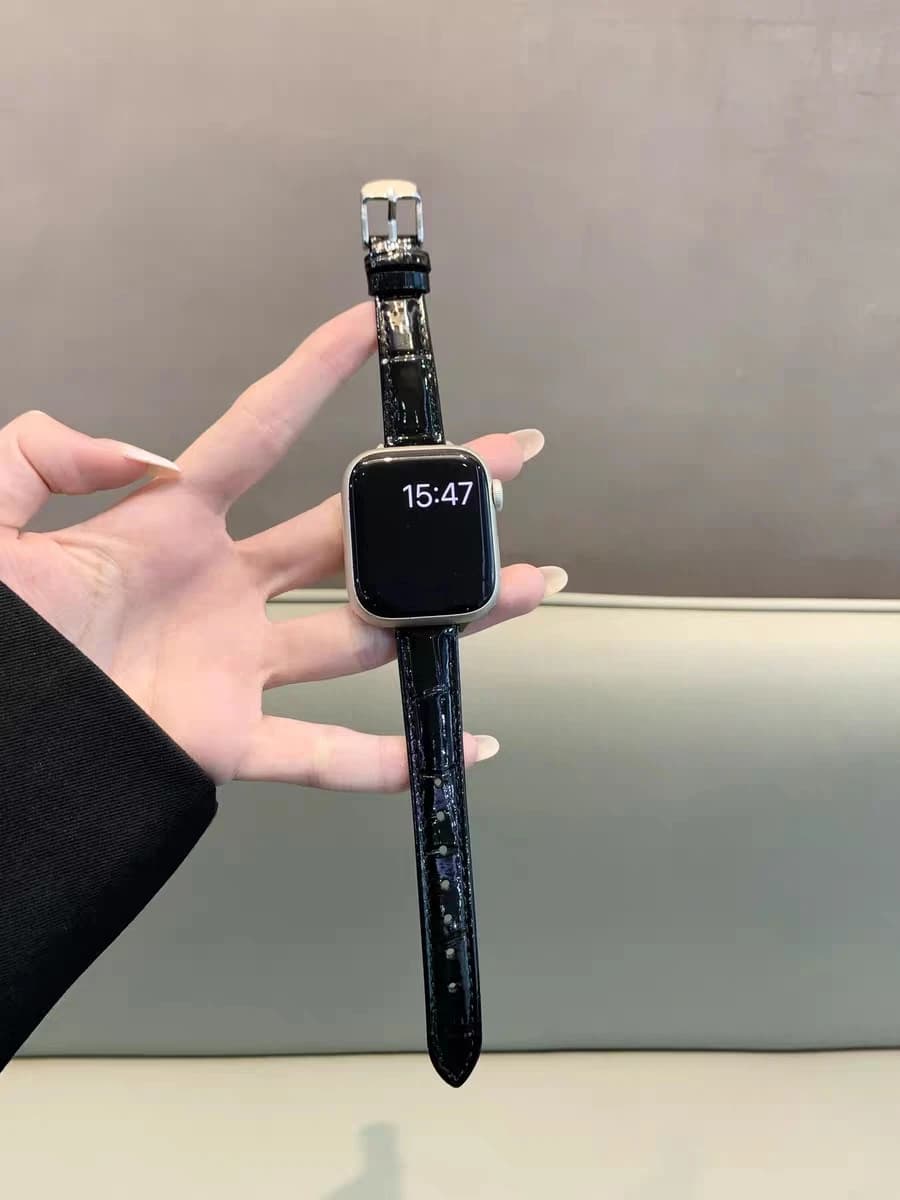 Cinturino in pelle sottile Fashion Ice Surface per Apple Watch, da donna, 38mm 40mm 41mm 42mm 44mm 45mm 49mm