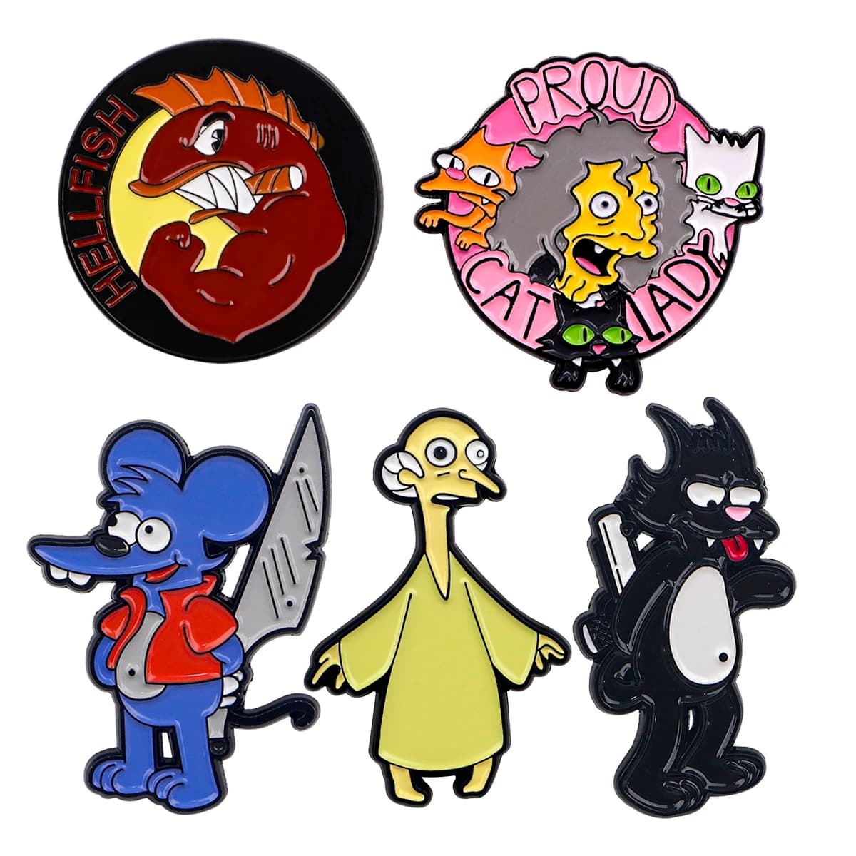 Cartoon Black Cat Brooches For Women Funny Mouse Enamel Pin Metal Badge Jewelry Clothing Backpack Accessories Friends Gift