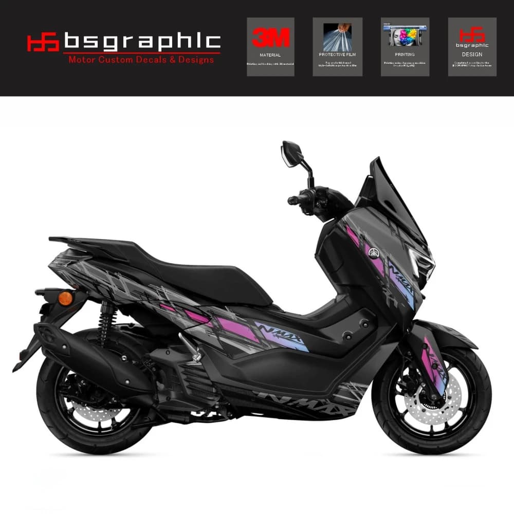 Per Yamaha Nmax125 Nmax160 2025-2026 Moto Carenatura Adesivo Protettivo Decal Maxiscooter Canale Kit Grafico Rosa