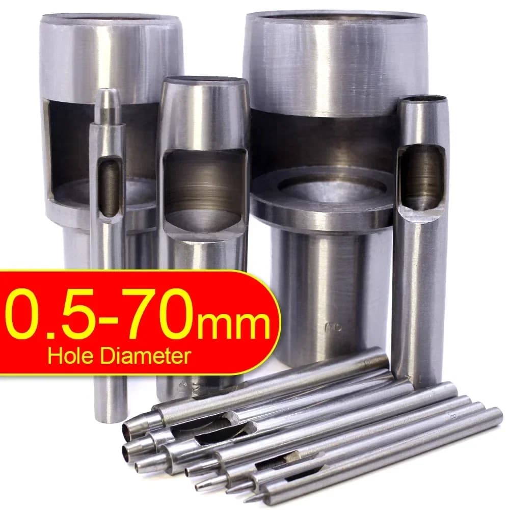 Handmade Leather Hole Punching Tool Round Steel Knife Cut For Belt Paper Bag Metal Gaskets Plastic Punching Machine 0.5-100 mm