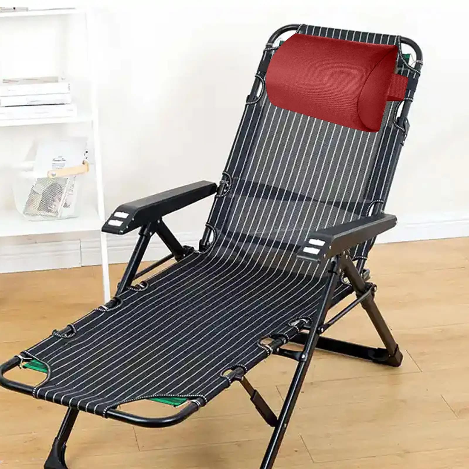 Poggiatesta di Ricambio Ergonomico per Sdraio, Supporto per il Collo Salvaspazio, Cuscino Imbottito Traspirante, Poggiatesta Portatile per Sedia a Sdraio