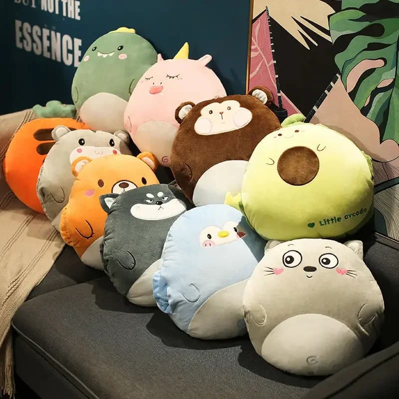Simpatico cuscino coperta 3 in1 farcito scaldamani borsa cartone animato animale cuscino coperta casa auto cuscino da viaggio per bambini ragazza regalo