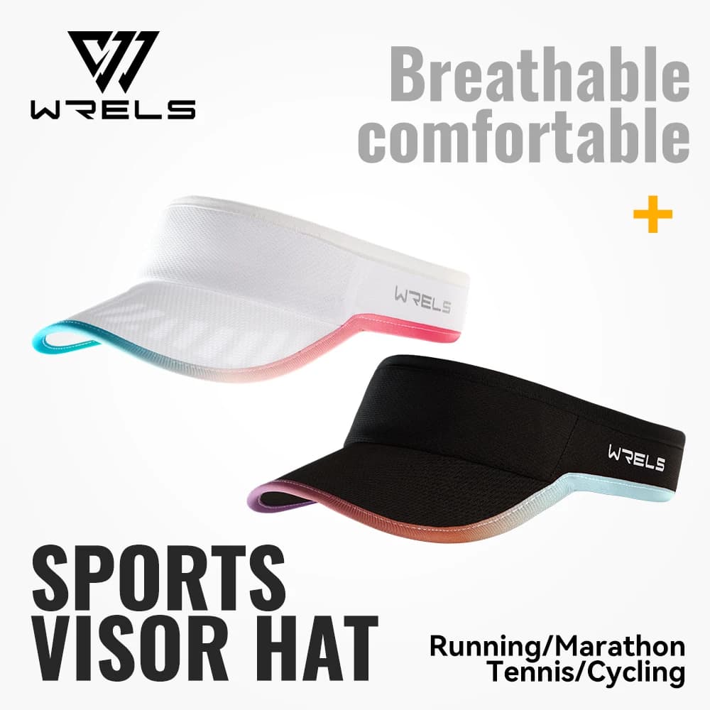 WRELS Summer Sports Sun Visor Men Women Mesh Baseball Cap Top Empty Tennis Golf Cap Sweat-Absorbing Breathable Bike Sun Visor