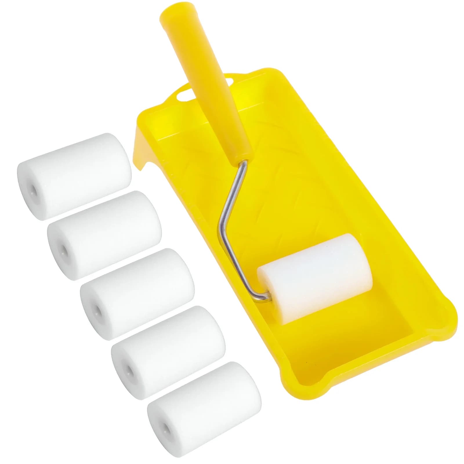 8 pcs paint roller set Mini paint roller sleeves foam tool for brushes with paint tray for home wall ceiling decoration repair