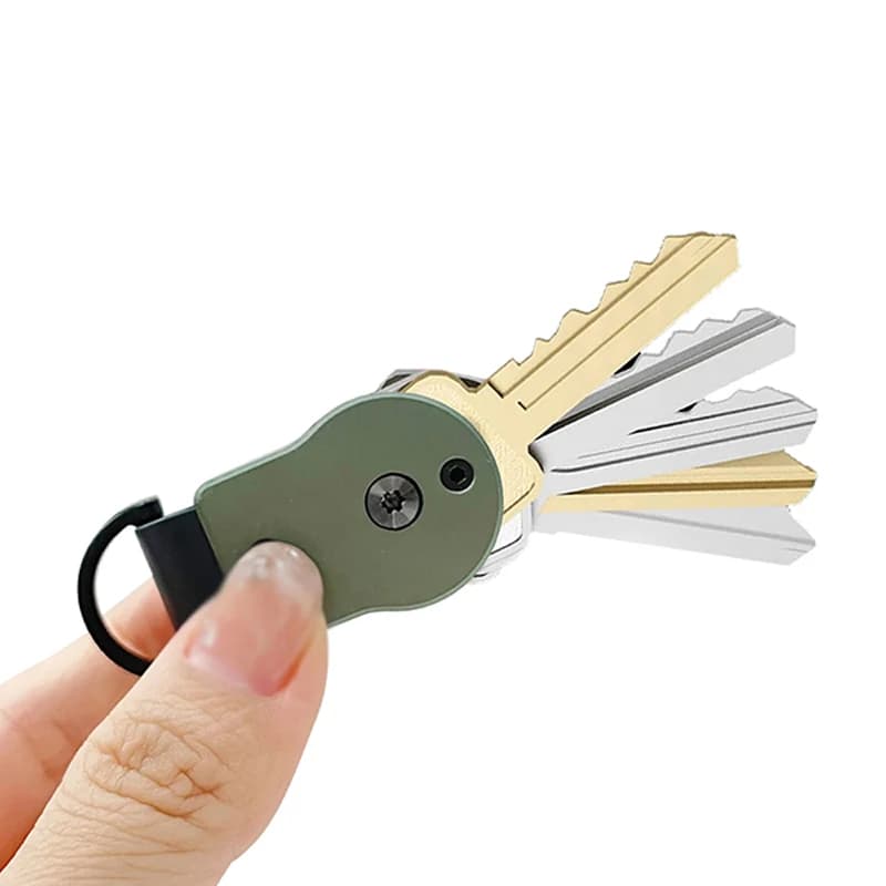 Aluminum Alloy Keychain for Keys Wallet Organizers of Smart Carbon Fiber Keychain Portable Car Keychain Fashion Key Bag