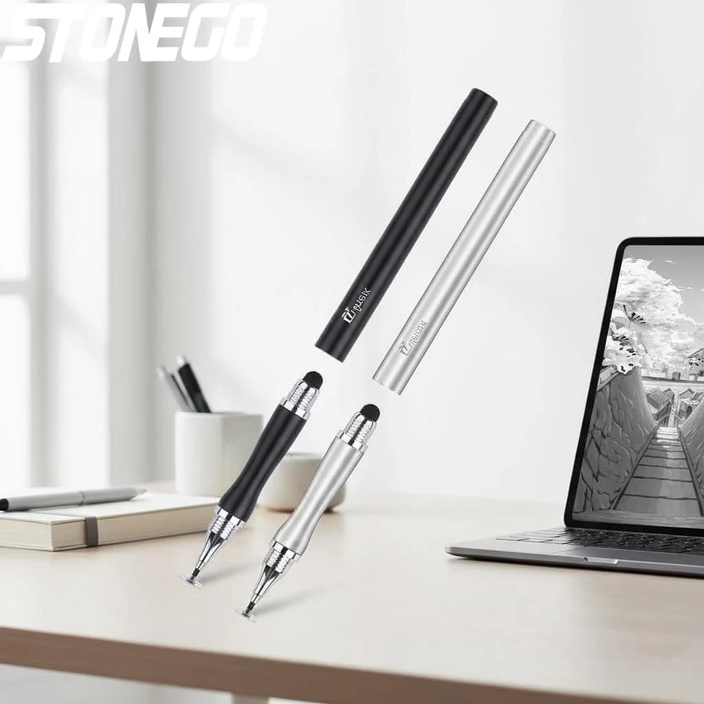 Penna Stilo 2 in 1 per Schermi Touch, Stilo Capacitivo Universale per Telefono, iPad, Tablet, Strumento di Disegno, Penna Stilo per Cellulare