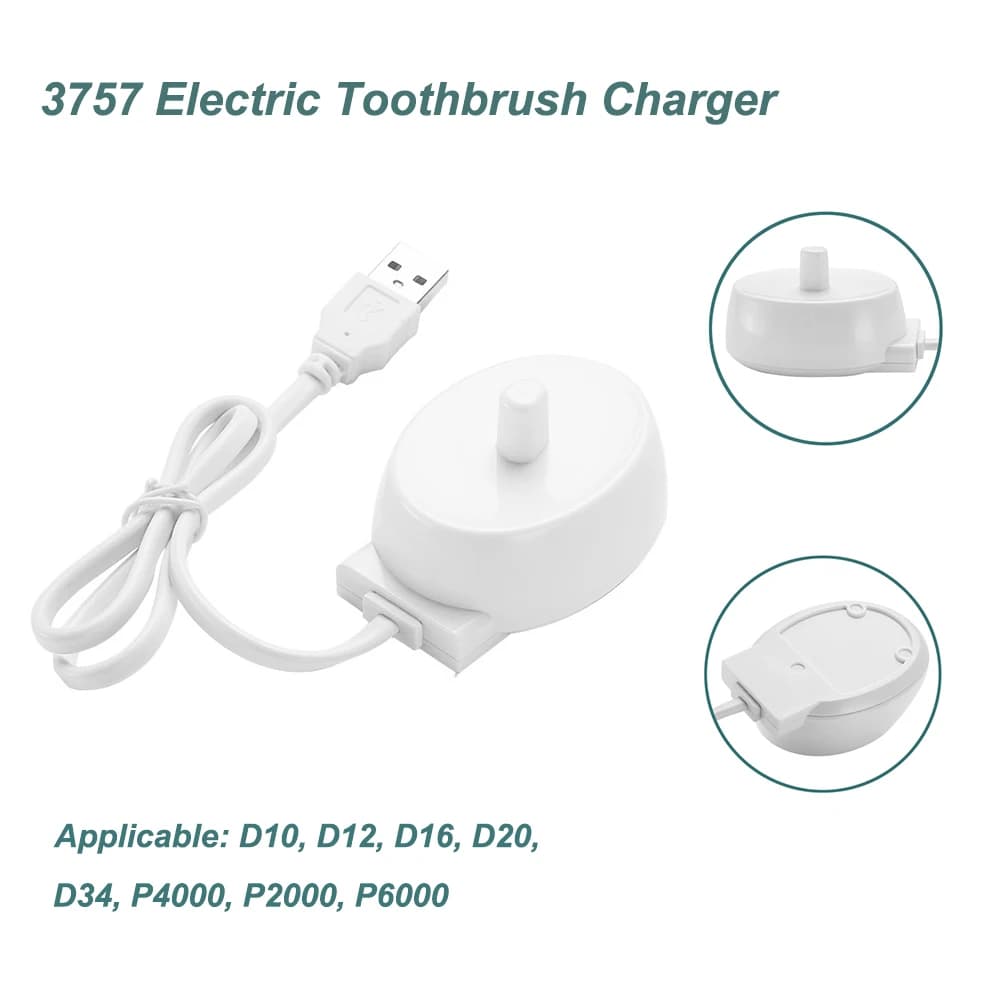 USB Rechargeable Electric Toothbrush for Braun Oral B Series D12 D20 D16 USB Travel Charger Dock 3757 Refill Denti Toothbrush