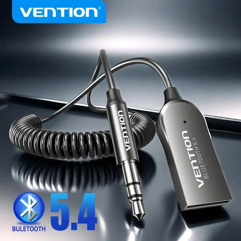 Vention USB Bluetooth5.4 Adapter Aux Bluetooth Receiver for USB to 3.5mm Audio Music Microphone Vivavoce for Car Speaker