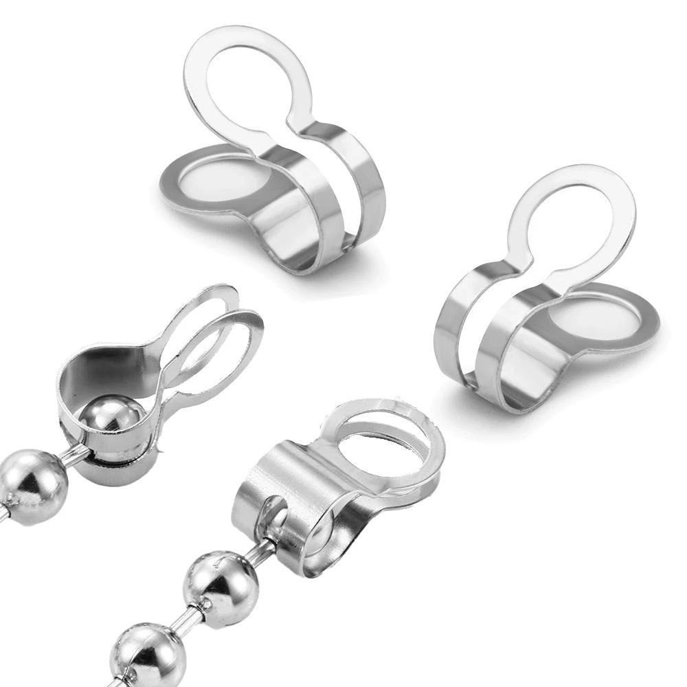 50 pezzi in acciaio inossidabile connettore catena a sfera fermagli clip punta tappo terminale nodo copertura fibbia per creazione di gioielli accessori artigianato fai da te
