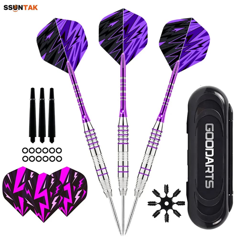 Set di Freccette Professionali SSUNTAK con Punta in Acciaio, Aste in Alluminio e Alette, Gioco Sportivo per Intrattenimento Indoor, Bersaglio per Freccette, Gioco per Bar e Feste ​