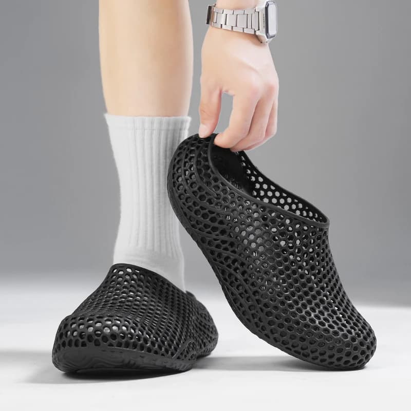 Men 3D Honeycomb EVA Clogs Breathable Hollow Slip On Shoes Non-slip Thick Sole Water Sandals Arch Support Casual Slippers Shoes