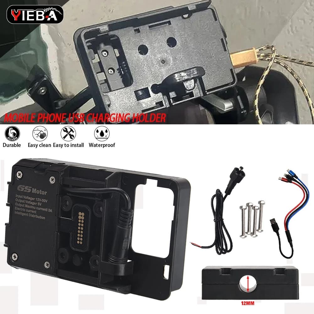 2025 USB Del Telefono Mobile Staffa di Navigazione GPS Supporto di Ricarica Cablata Per BMW R1200RT 2014 - 2024 2023 2022 R1250RT R 1200 1250 RT