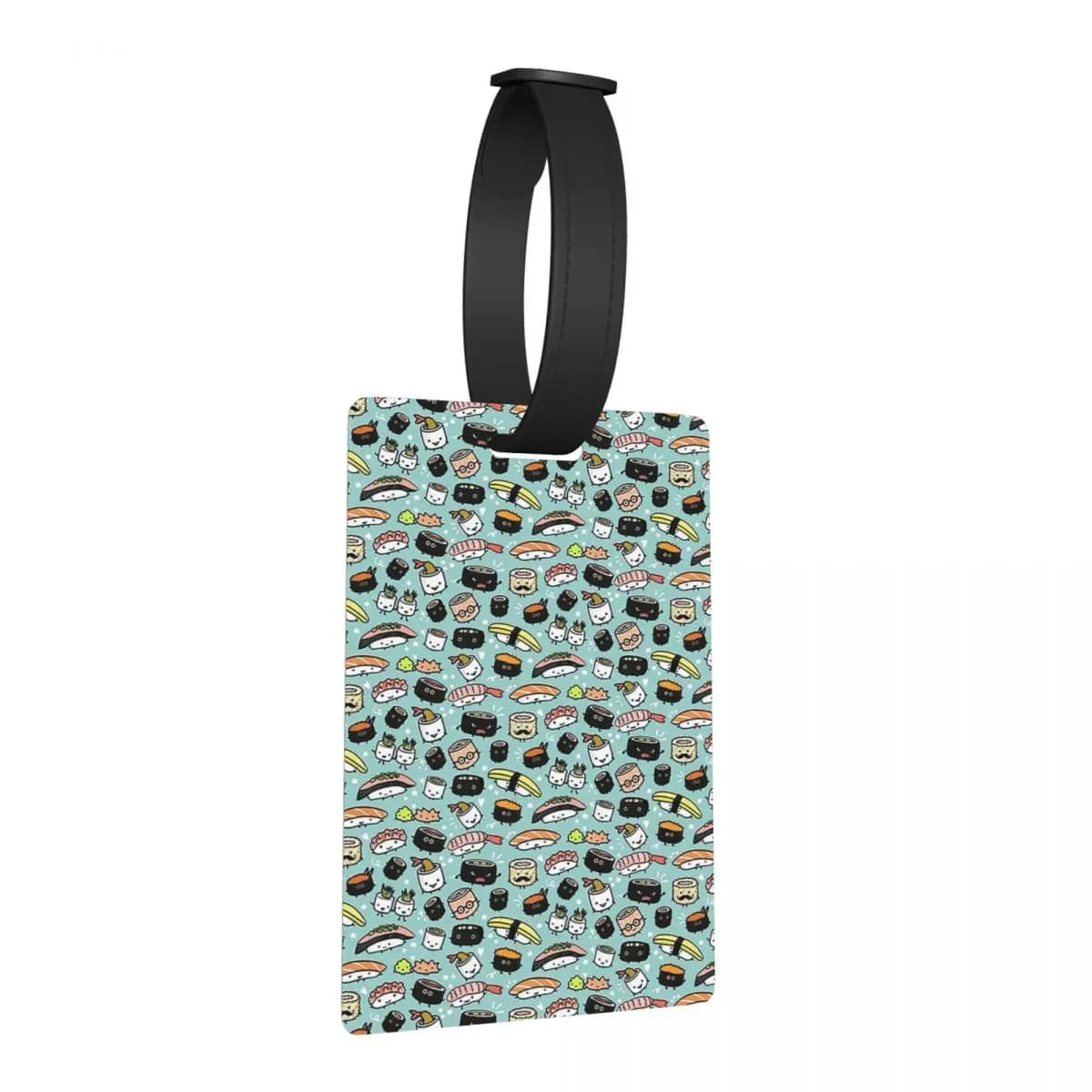 Etichette per Bagagli con Motivo Sushi Carino, Accessori per Valigie, Tag per Bagaglio da Viaggio, Porta Etichetta con Nome e ID
