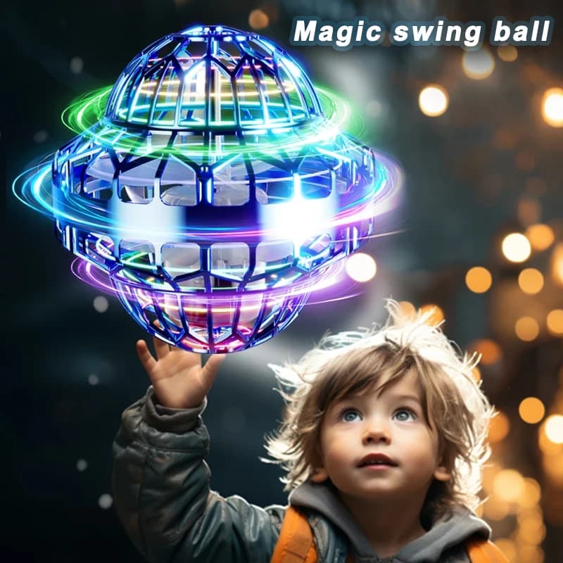 Aggiornato Flyball UFO Con LED Flying Spinner Agitarsi Giocattoli Boomerang Flyorb Magic Flying Ball Drone Orb Fly Nova Giocattolo Per Bambini Regali