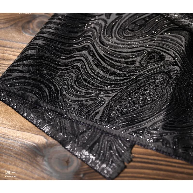 Tessuto jacquard nero in stile cinese per abiti fai da te, design, abbigliamento, tessuti alla moda, gonna, borsa, cappotto, stoffa, materiale da cucire
